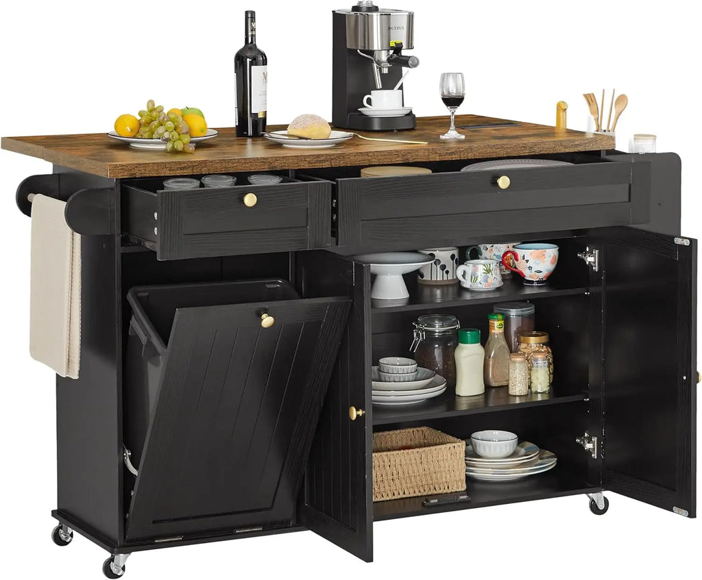 Rolling Trolleys Kitchen Island Table Drop Leaf
