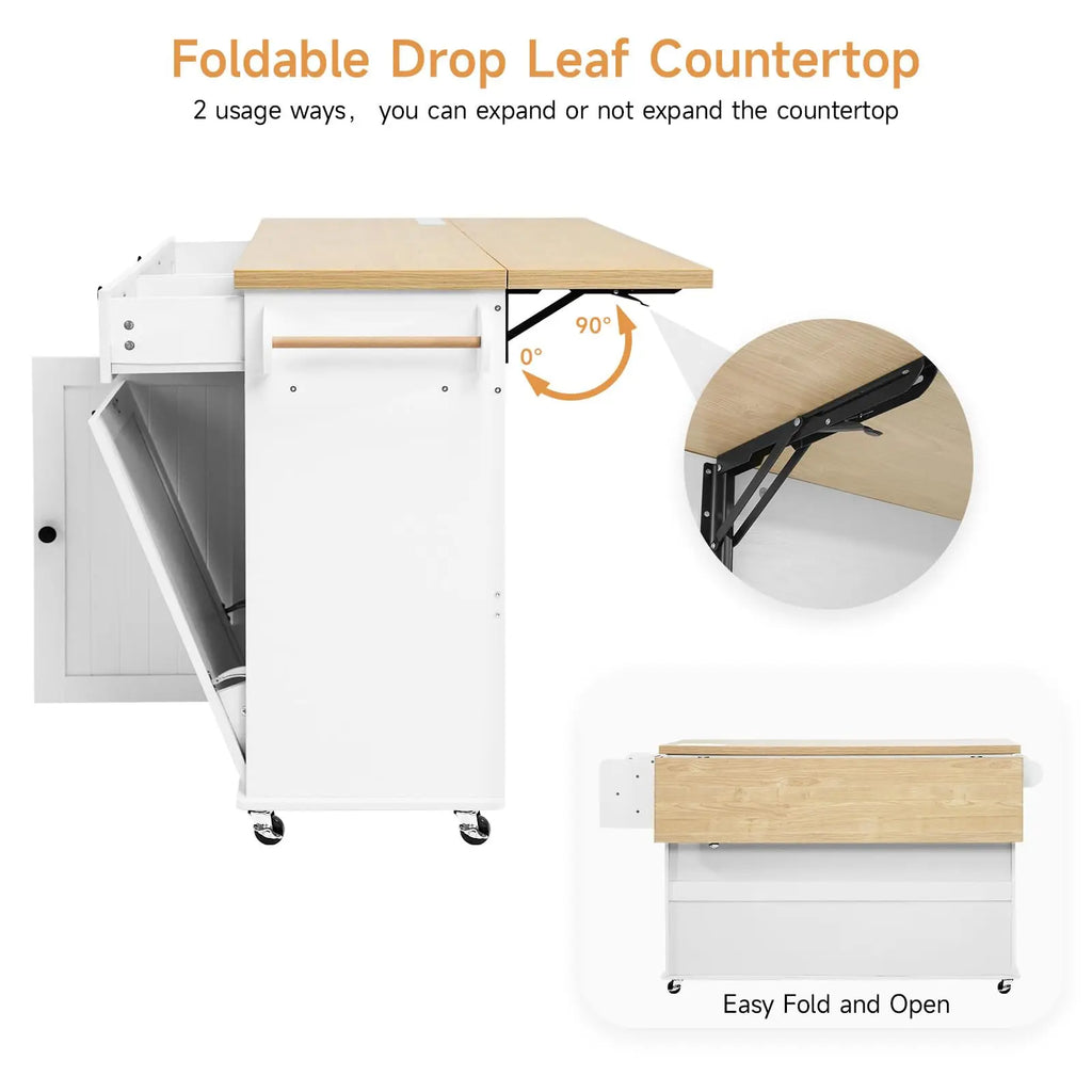 Rolling Trolleys Kitchen Island Table Drop Leaf